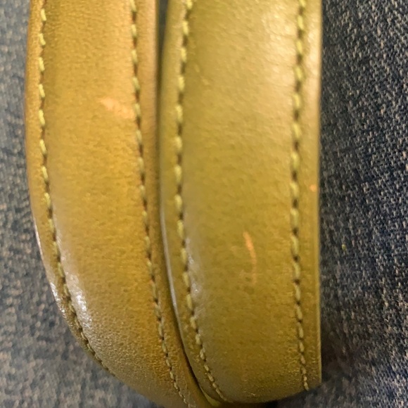 EUC leather baguette bag zip top AVOCADO Mid-size - Picture 16 of 16